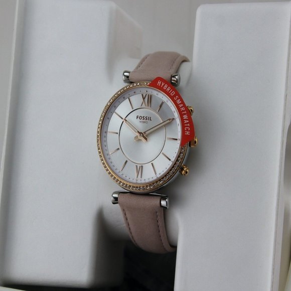 Silber Fossil Uhr Rosegold FOSSIL ROSE GOLD PINK HYBRID WOMEN WATCH
